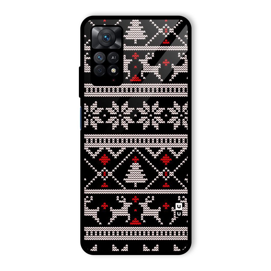 Christmas Seamless Aztec Pattern Glass Back Case for Redmi Note 11 Pro Plus 5G