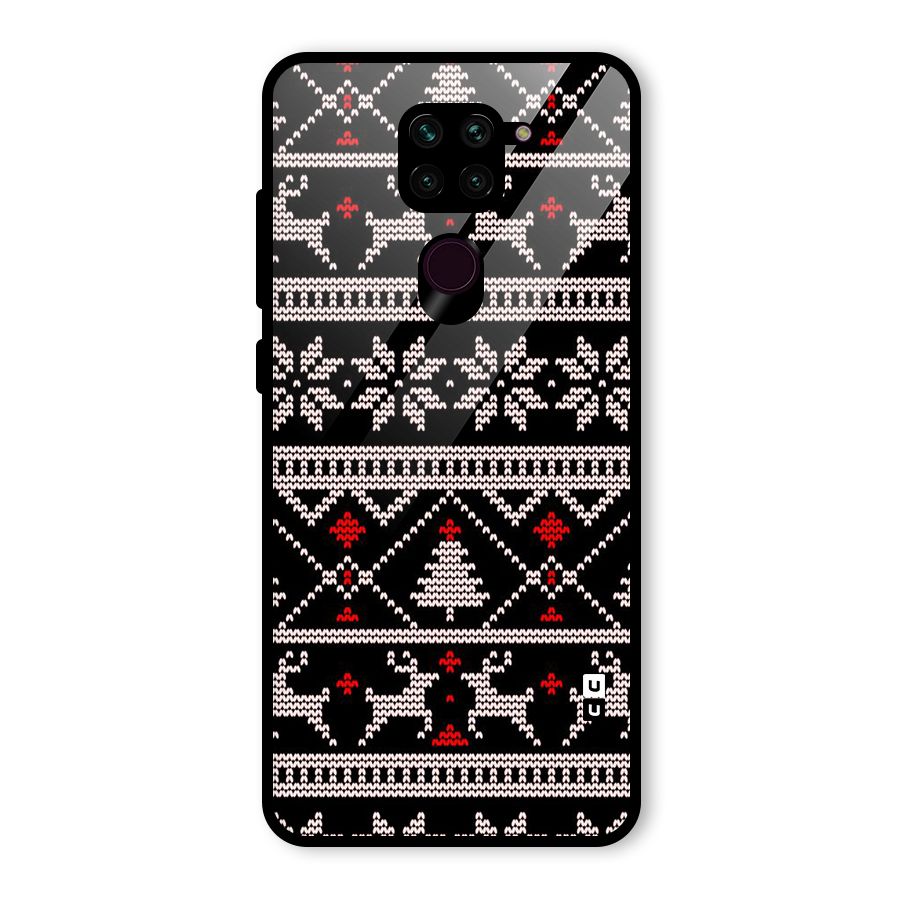 Christmas Seamless Aztec Pattern Glass Back Case for Redmi Note 9