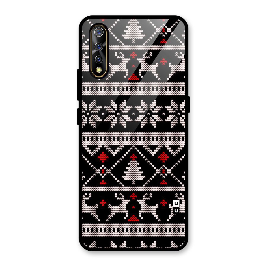 Christmas Seamless Aztec Pattern Glass Back Case for Vivo S1