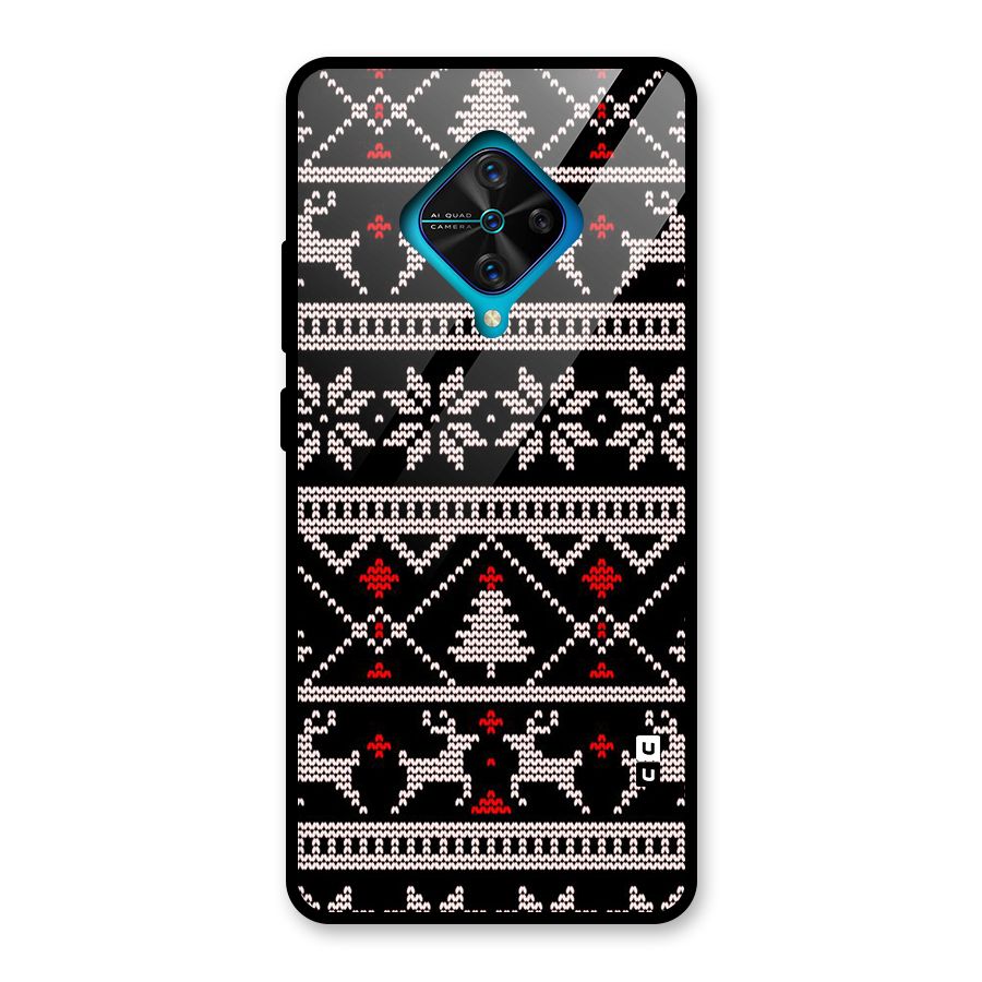 Christmas Seamless Aztec Pattern Glass Back Case for Vivo S1 Pro