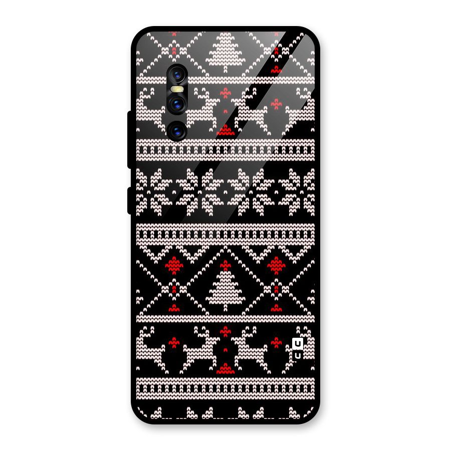 Christmas Seamless Aztec Pattern Glass Back Case for Vivo V15 Pro