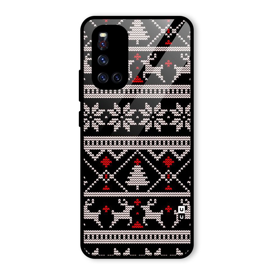 Christmas Seamless Aztec Pattern Glass Back Case for Vivo V19