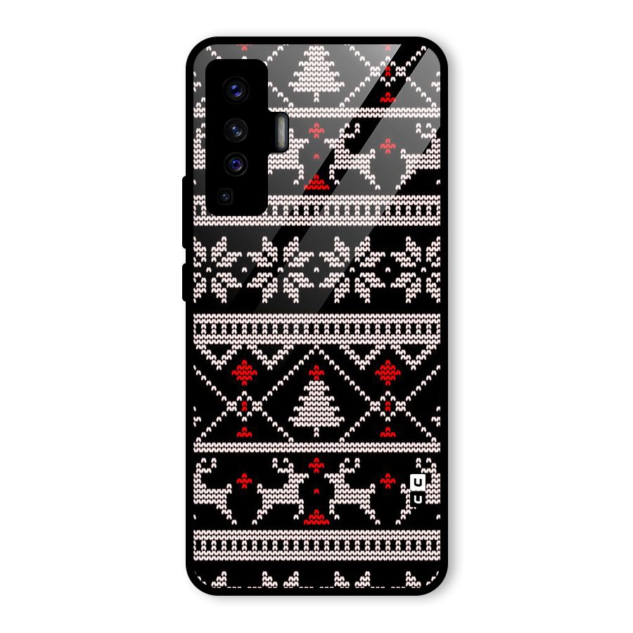 Christmas Seamless Aztec Pattern Glass Back Case for Vivo X50