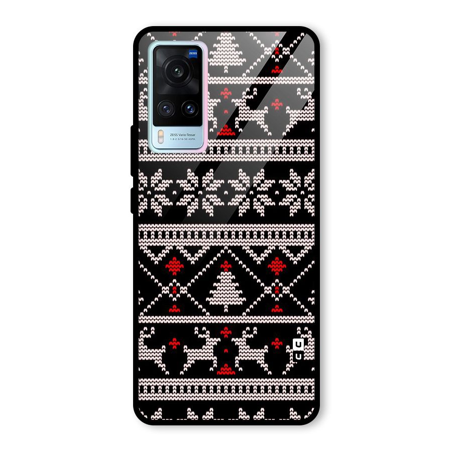 Christmas Seamless Aztec Pattern Glass Back Case for Vivo X60