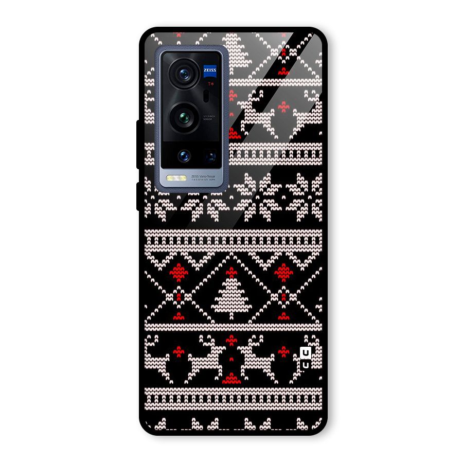 Christmas Seamless Aztec Pattern Glass Back Case for Vivo X60 Pro Plus