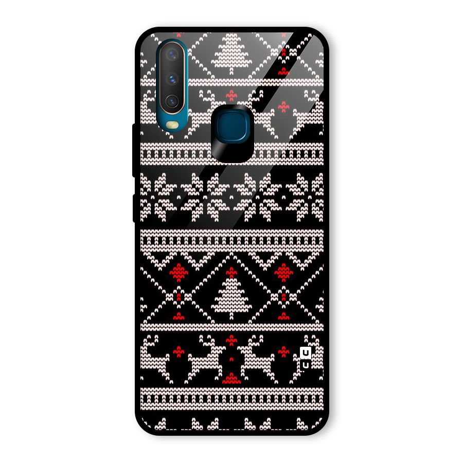 Christmas Seamless Aztec Pattern Glass Back Case for Vivo Y12
