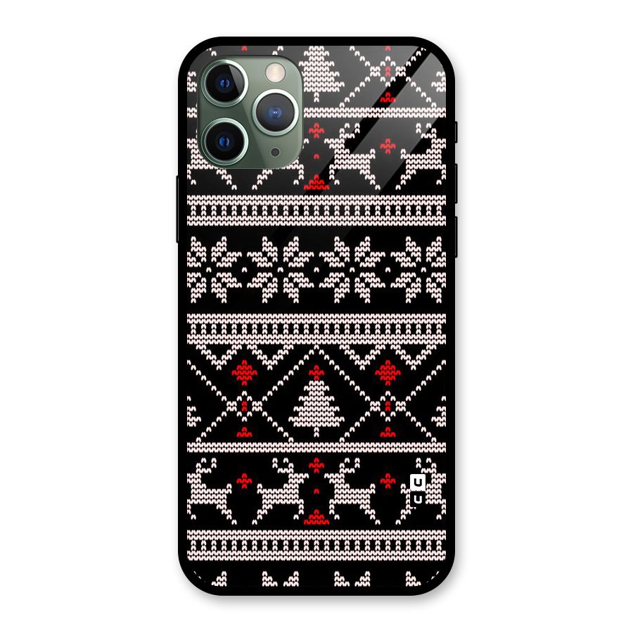 Christmas Seamless Aztec Pattern Glass Back Case for iPhone 11 Pro