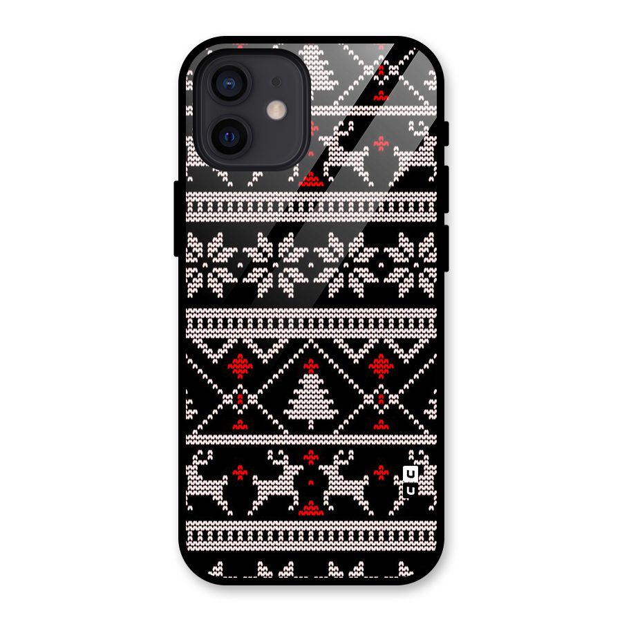 Christmas Seamless Aztec Pattern Glass Back Case for iPhone 12