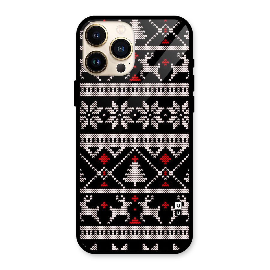 Christmas Seamless Aztec Pattern Glass Back Case for iPhone 13 Pro Max