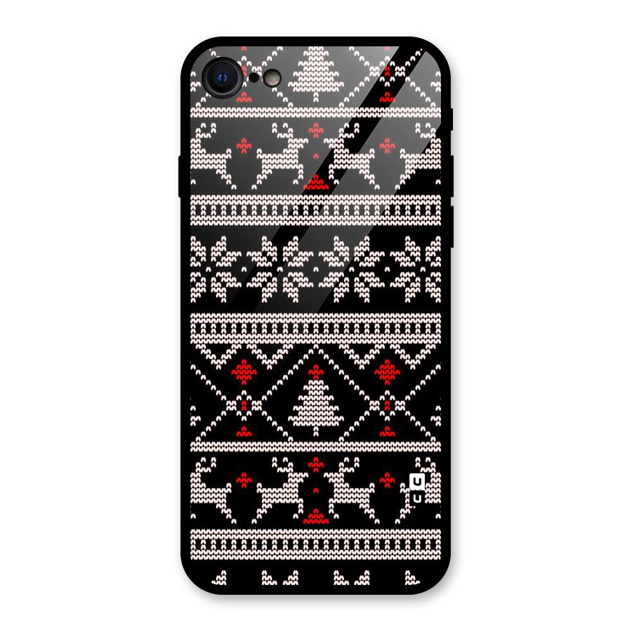 Christmas Seamless Aztec Pattern Glass Back Case for iPhone 7