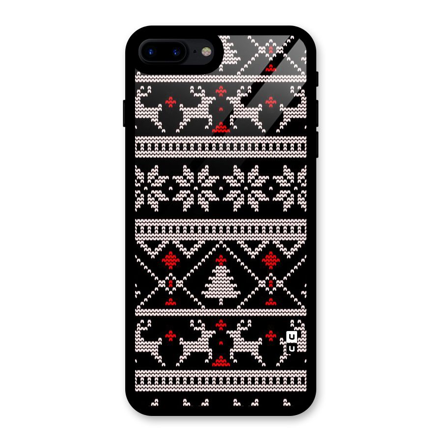 Christmas Seamless Aztec Pattern Glass Back Case for iPhone 8 Plus