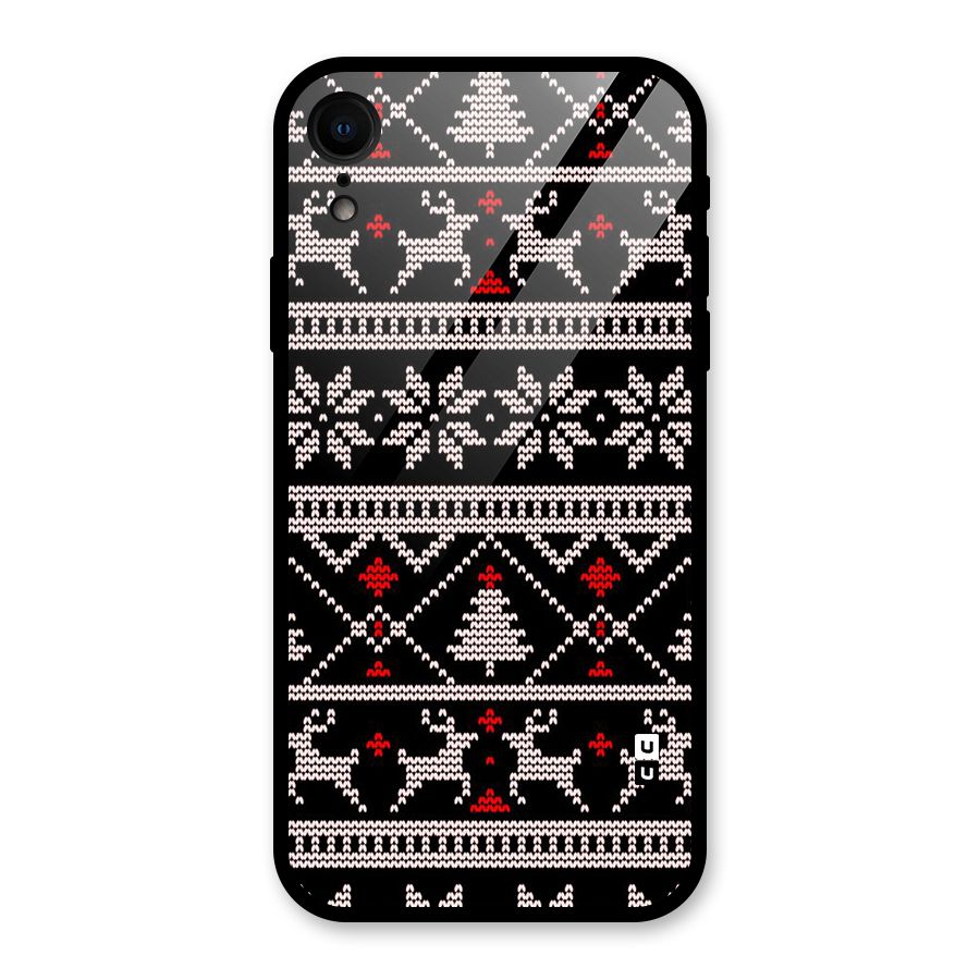 Christmas Seamless Aztec Pattern Glass Back Case for iPhone XR