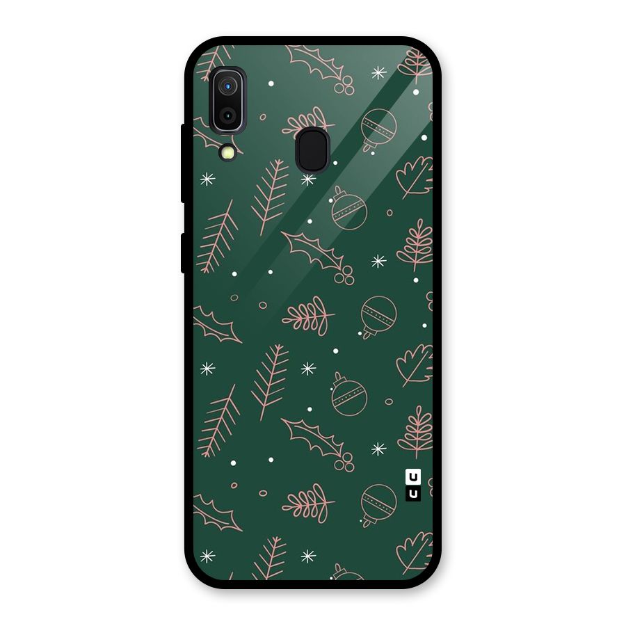 Christmas Season Leaves Glass Back Case for Galaxy A30