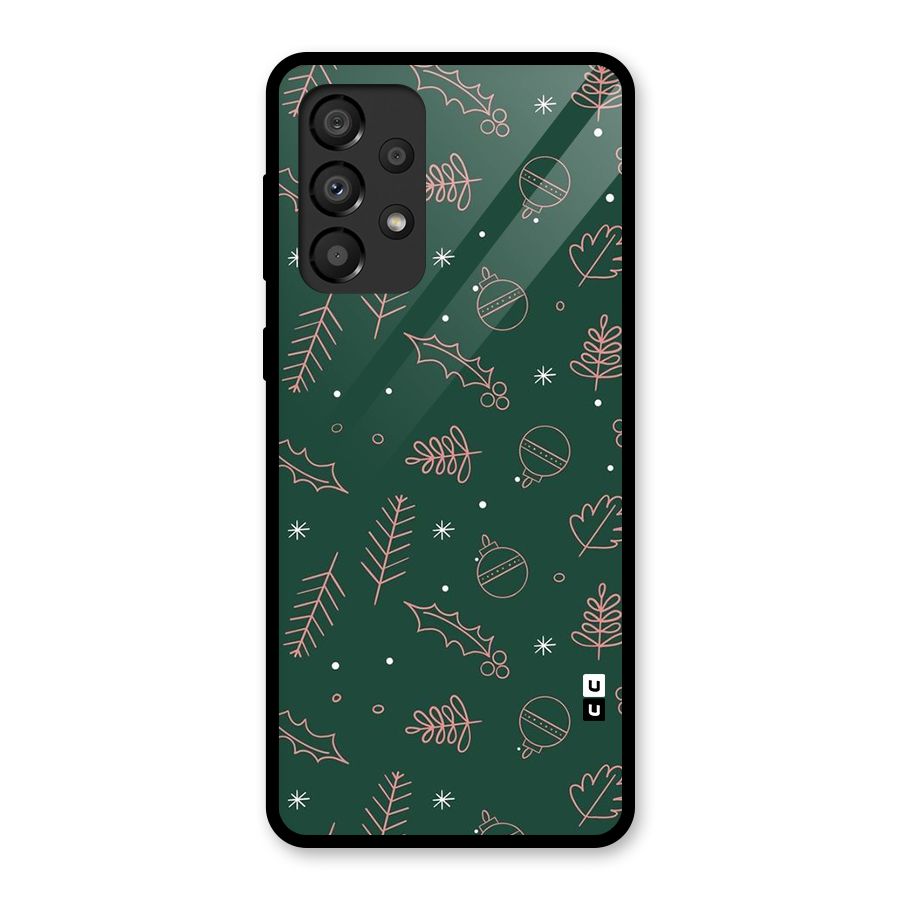 Christmas Season Leaves Glass Back Case for Galaxy A33 5G