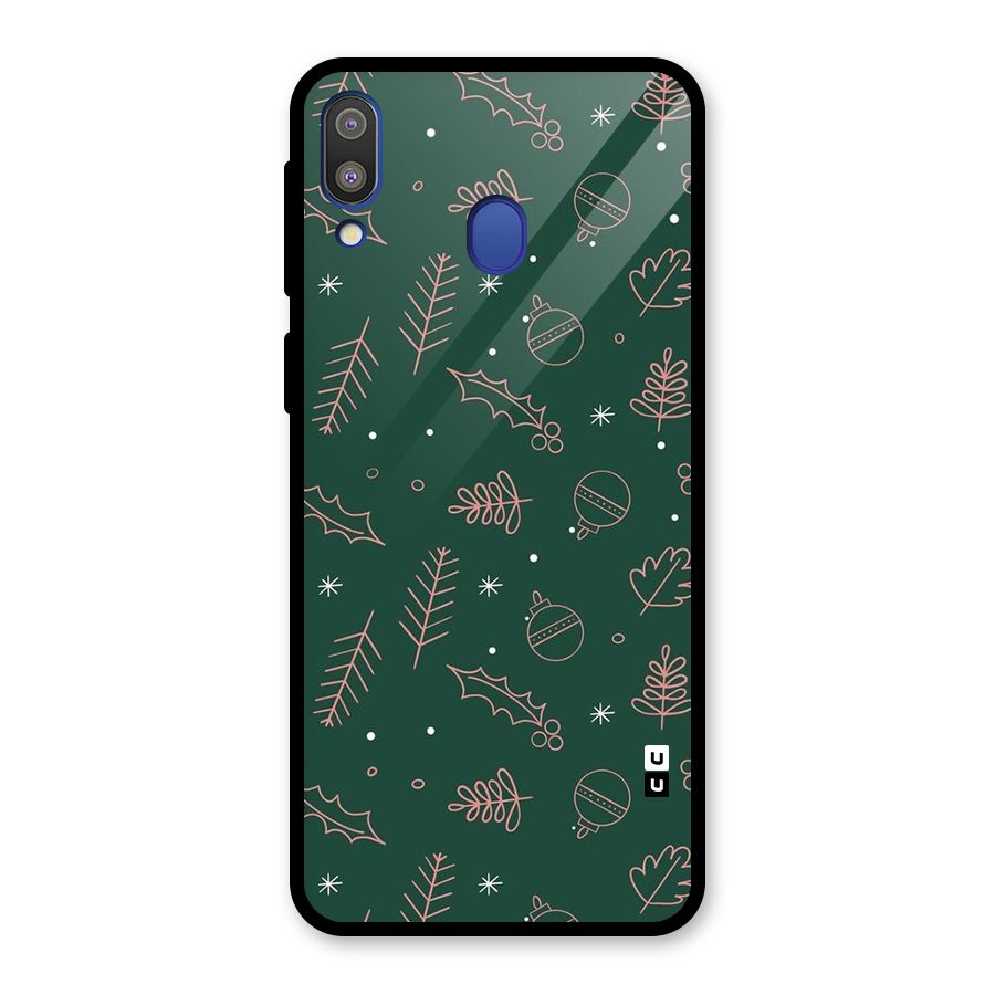 Christmas Season Leaves Glass Back Case for Galaxy M20