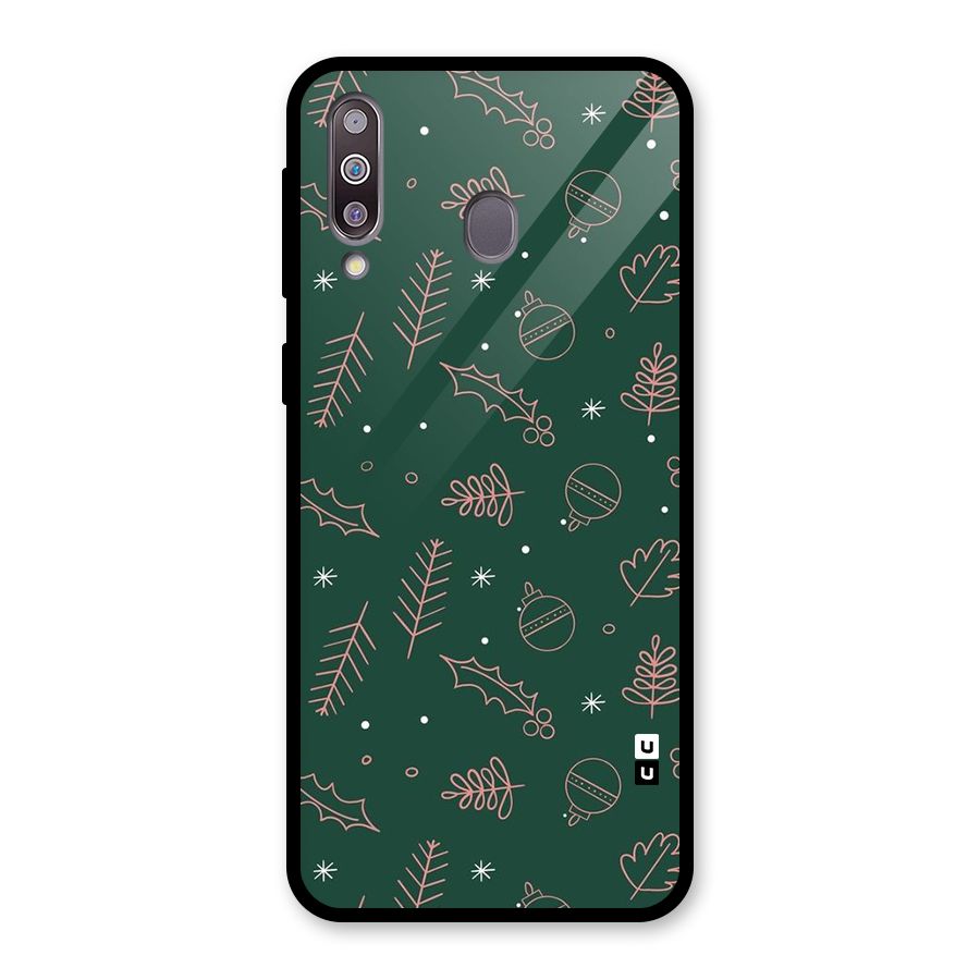 Christmas Season Leaves Glass Back Case for Galaxy M30