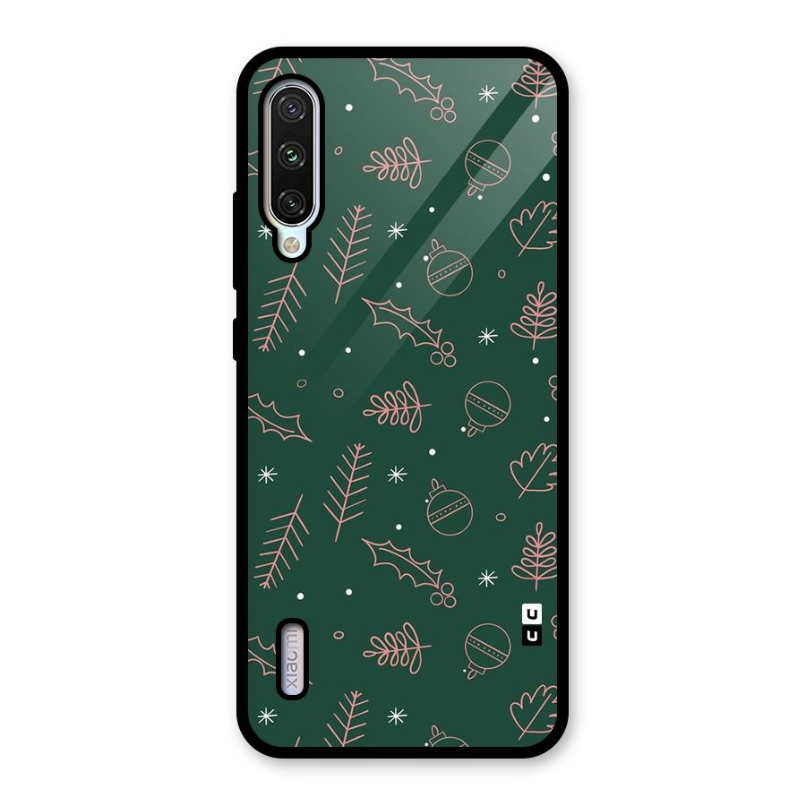 Christmas Season Leaves Glass Back Case for Mi A3