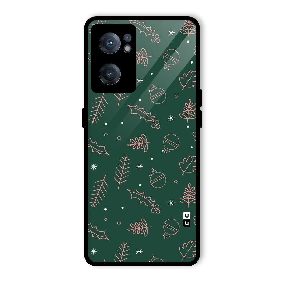 Christmas Season Leaves Glass Back Case for OnePlus Nord CE 2 5G