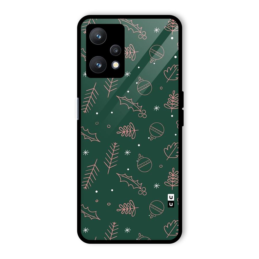 Christmas Season Leaves Glass Back Case for Realme 9 Pro 5G