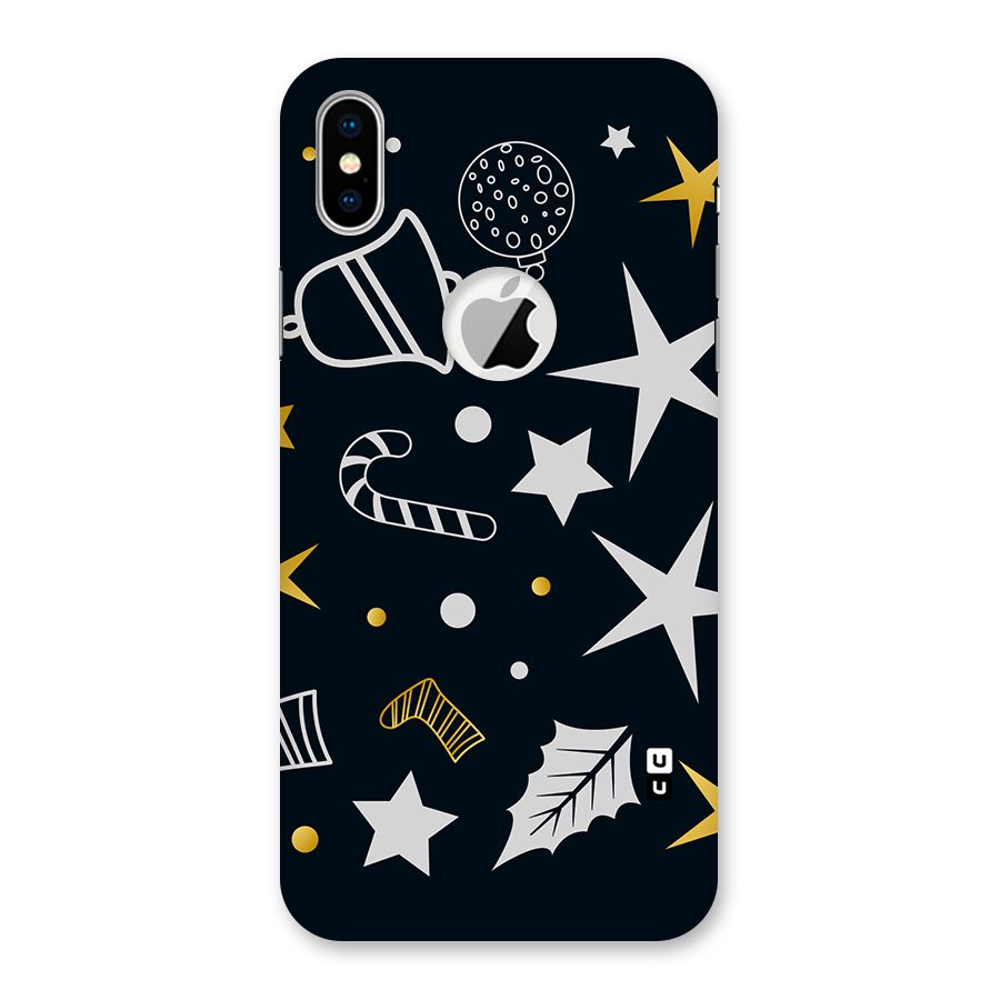 Christmas Special Pattern Back Case for iPhone X Logo Cut