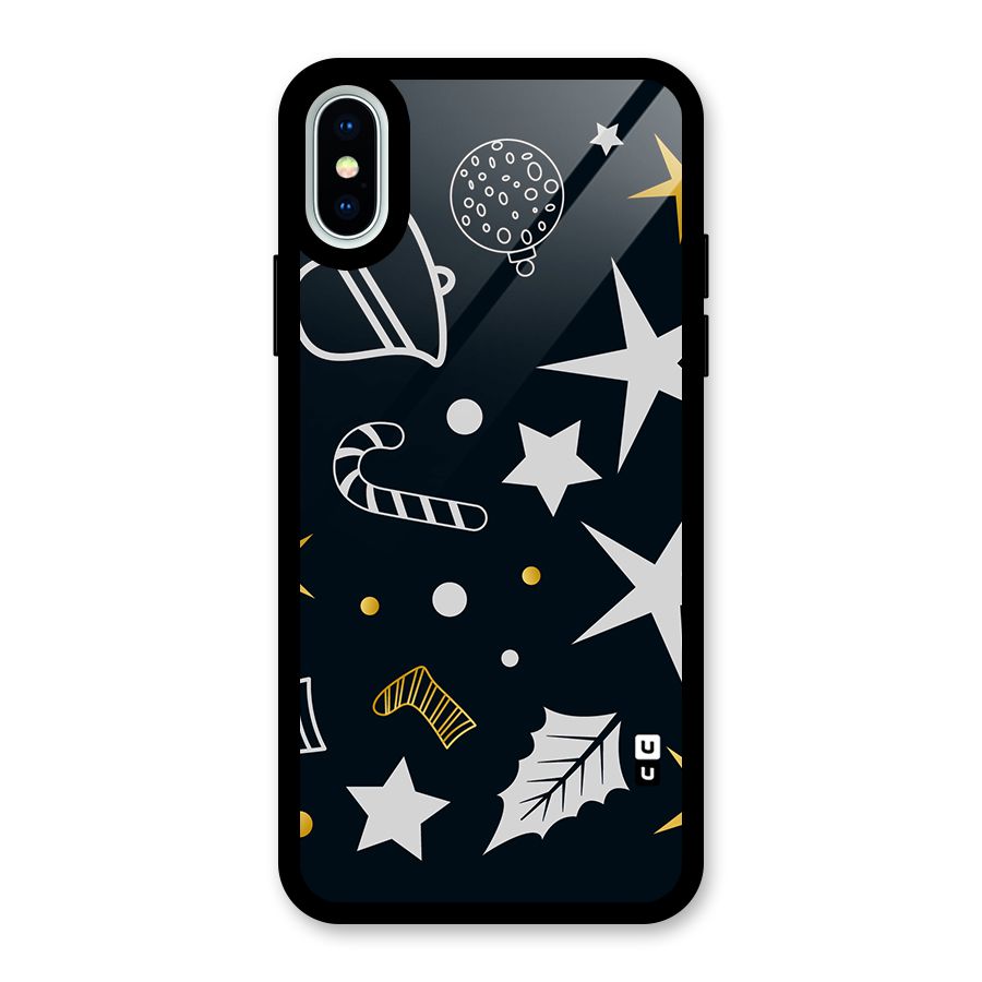 Christmas Special Pattern Glass Back Case for iPhone XS