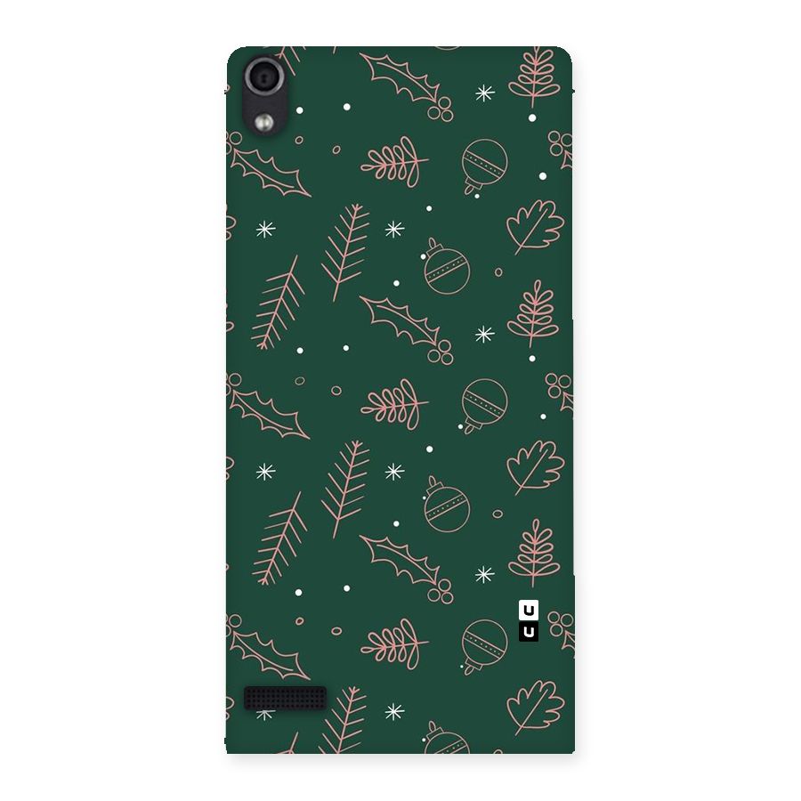 Christmas Vibes Leaves Back Case for Ascend P6