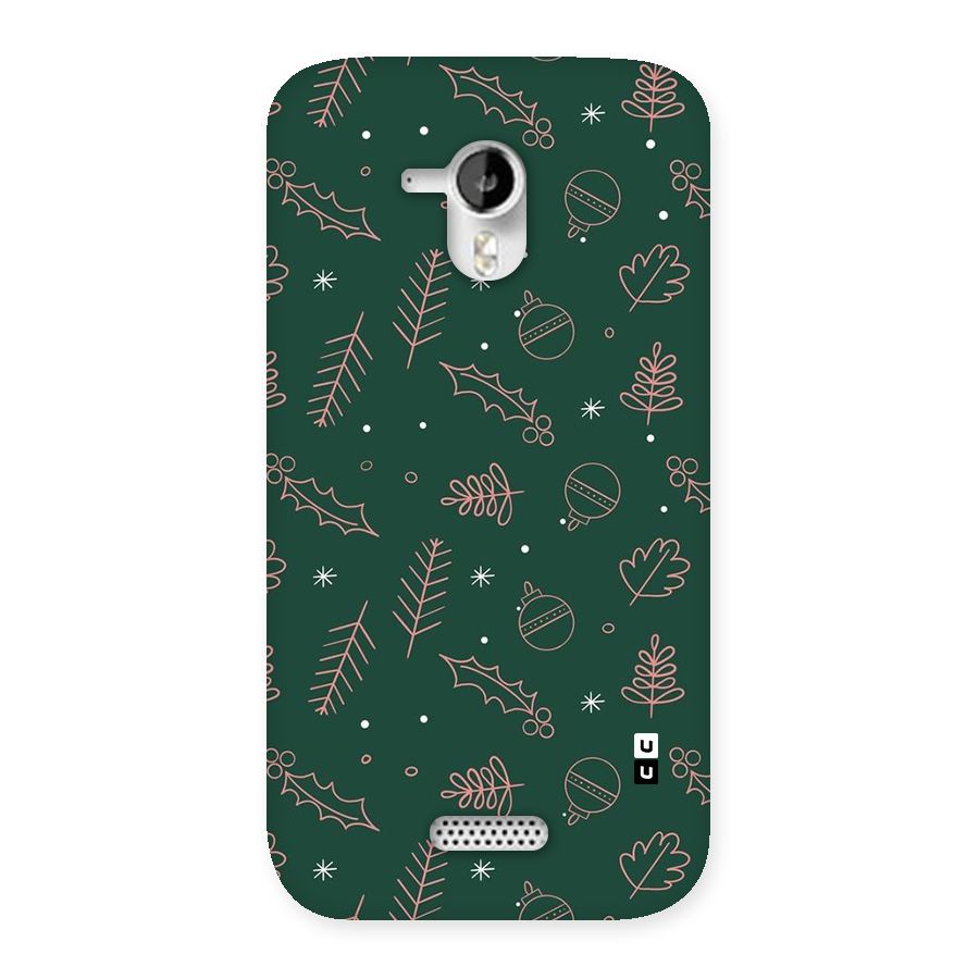 Christmas Vibes Leaves Back Case for Canvas HD A116
