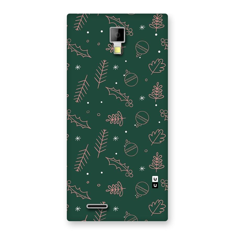 Christmas Vibes Leaves Back Case for Canvas Xpress A99