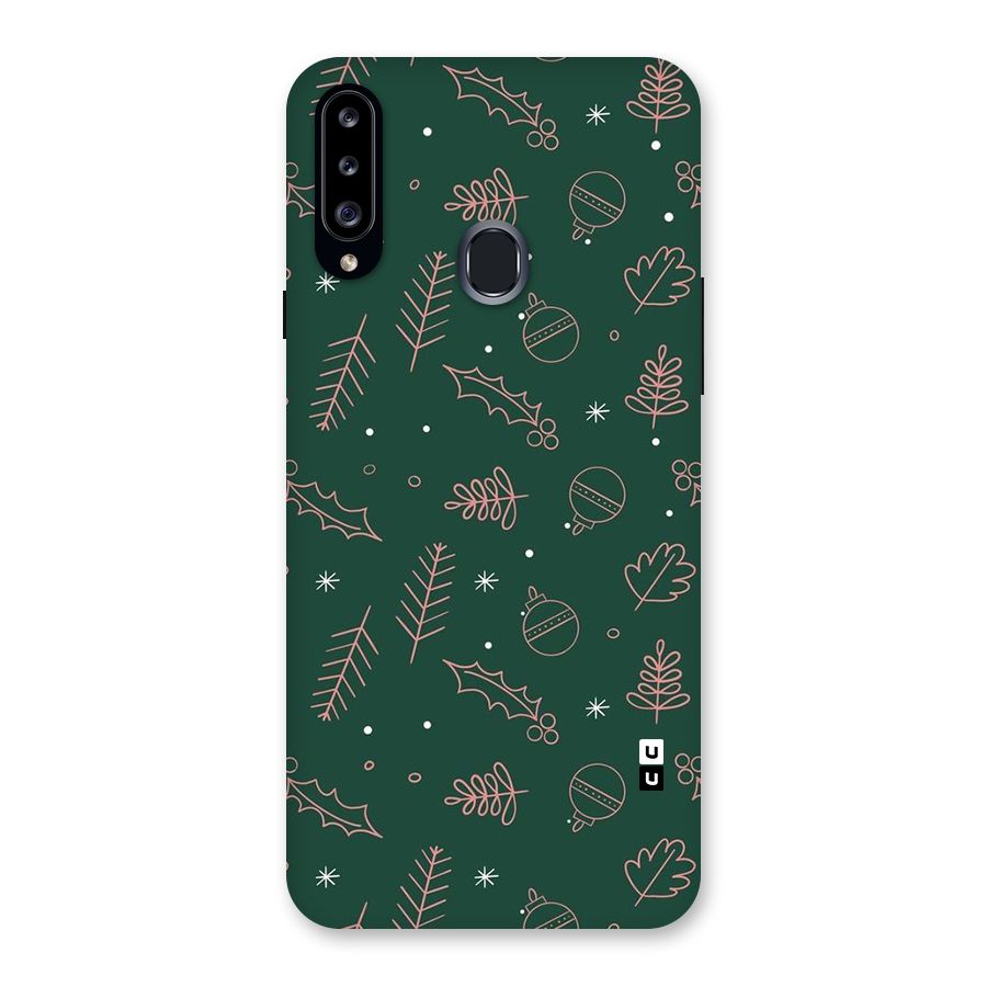 Christmas Vibes Leaves Back Case for Galaxy A20s