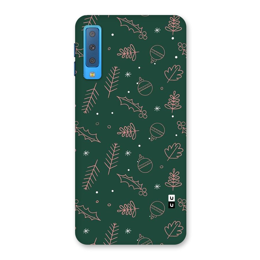 Christmas Vibes Leaves Back Case for Galaxy A7 (2018)