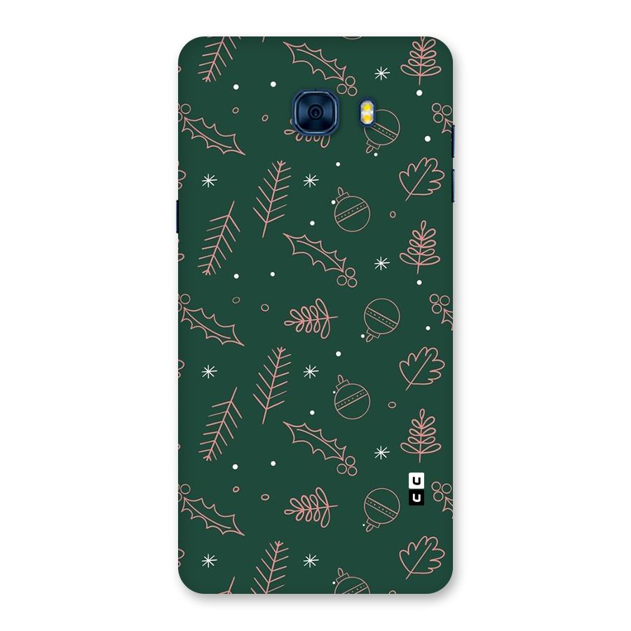 Christmas Vibes Leaves Back Case for Galaxy C7 Pro