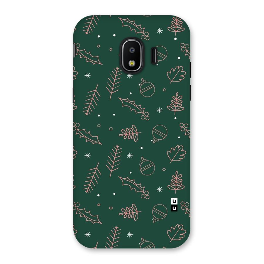 Christmas Vibes Leaves Back Case for Galaxy J2 Pro 2018