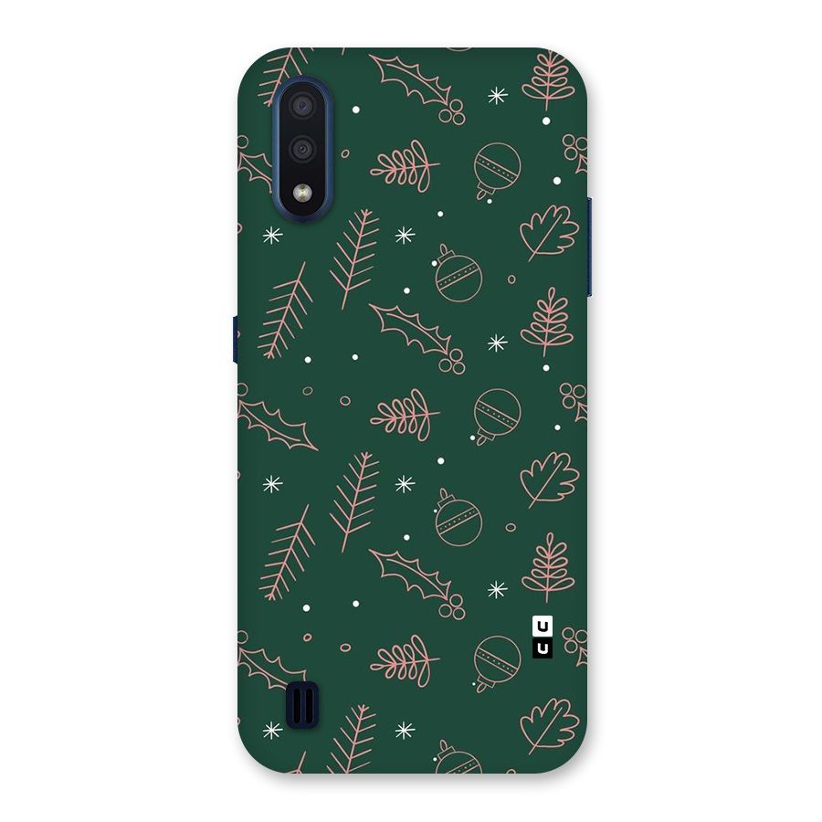 Christmas Vibes Leaves Back Case for Galaxy M01