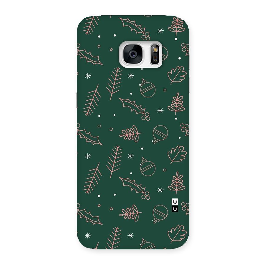 Christmas Vibes Leaves Back Case for Galaxy S7 Edge