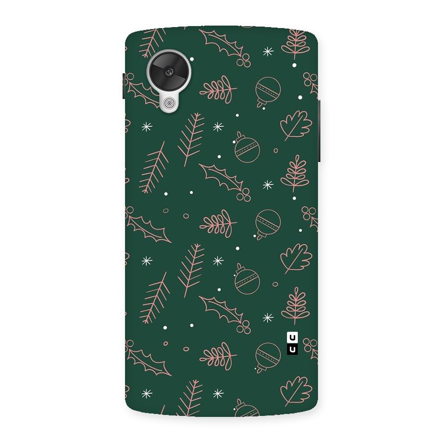 Christmas Vibes Leaves Back Case for Google Nexus 5