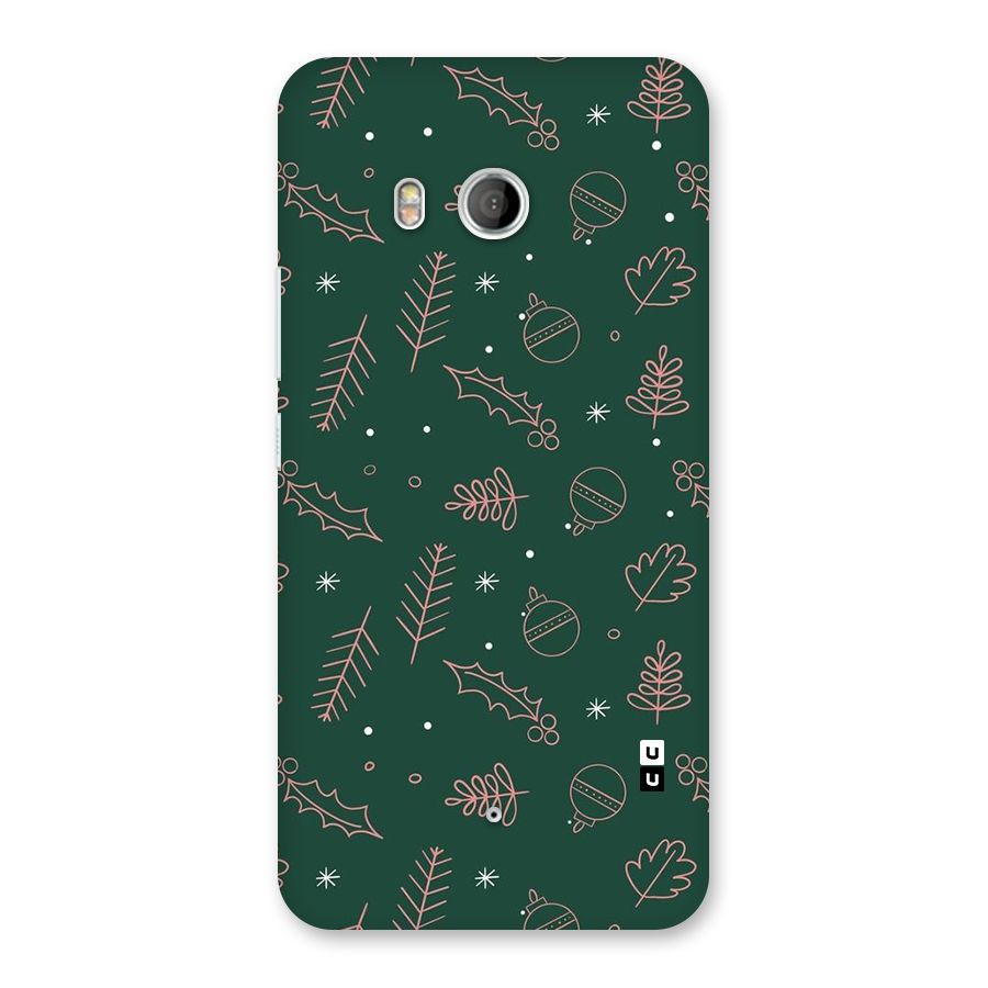Christmas Vibes Leaves Back Case for HTC U11