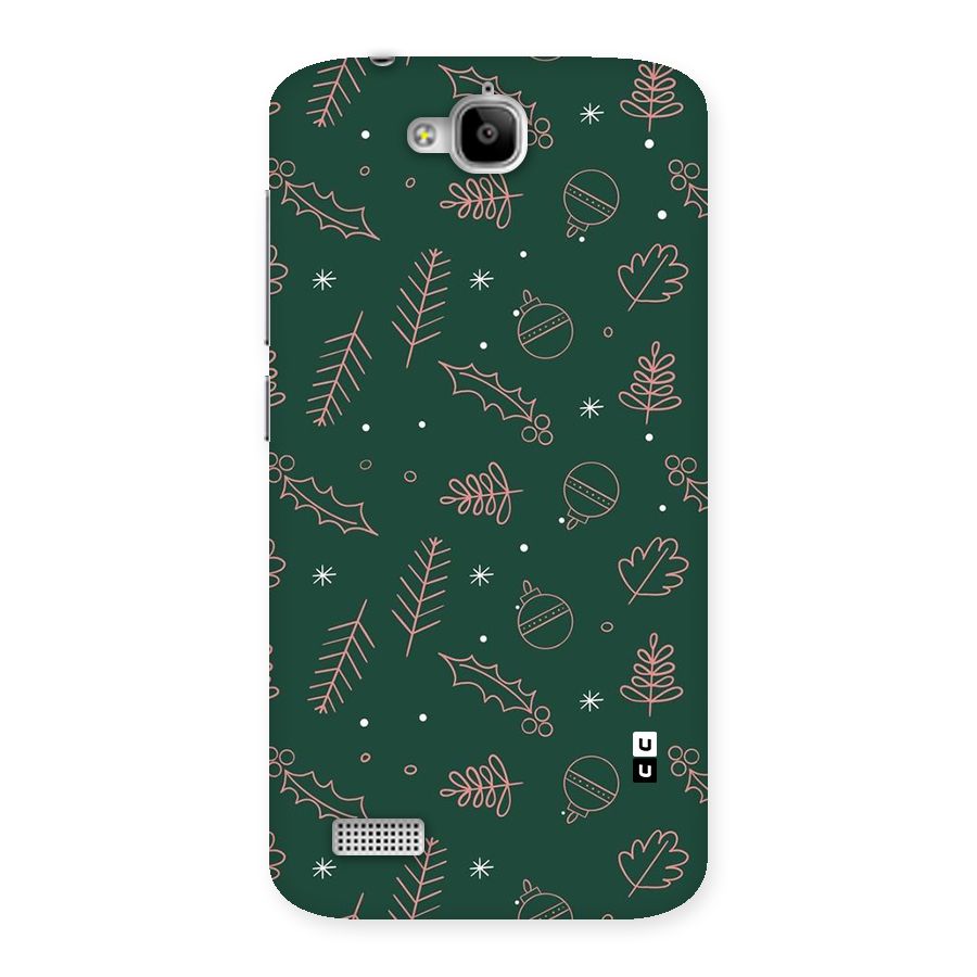 Christmas Vibes Leaves Back Case for Honor Holly