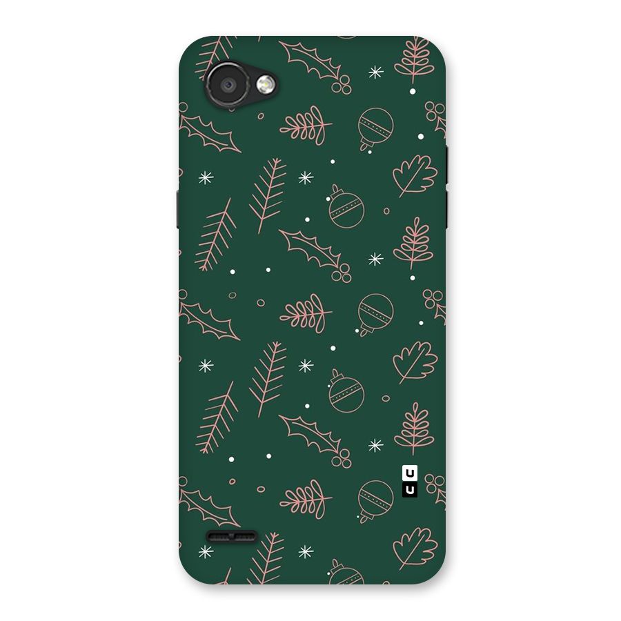 Christmas Vibes Leaves Back Case for LG Q6