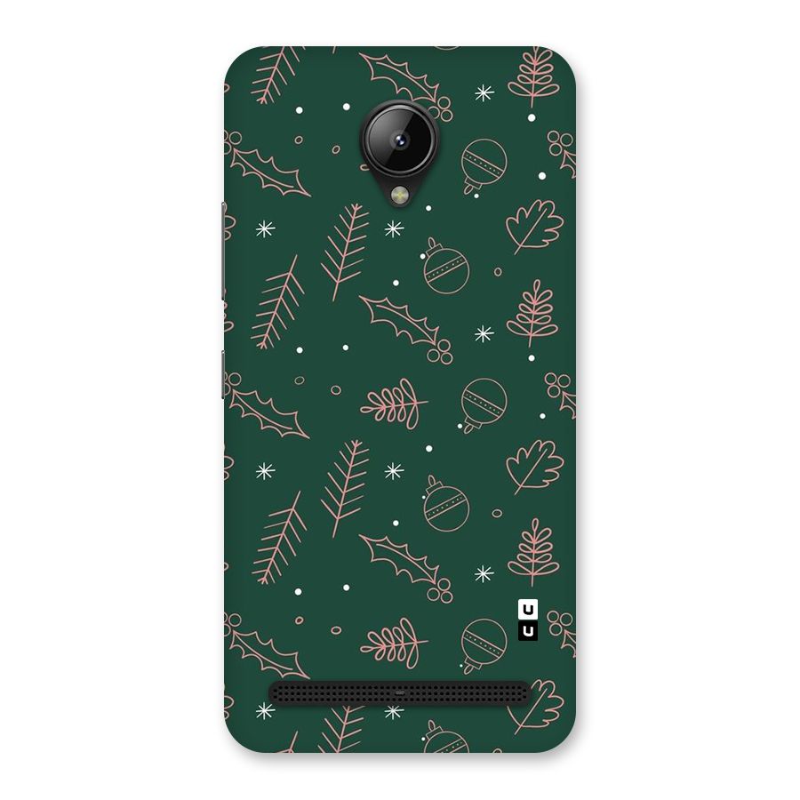 Christmas Vibes Leaves Back Case for Lenovo C2