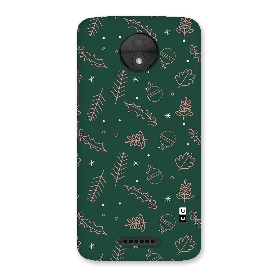 Christmas Vibes Leaves Back Case for Moto C