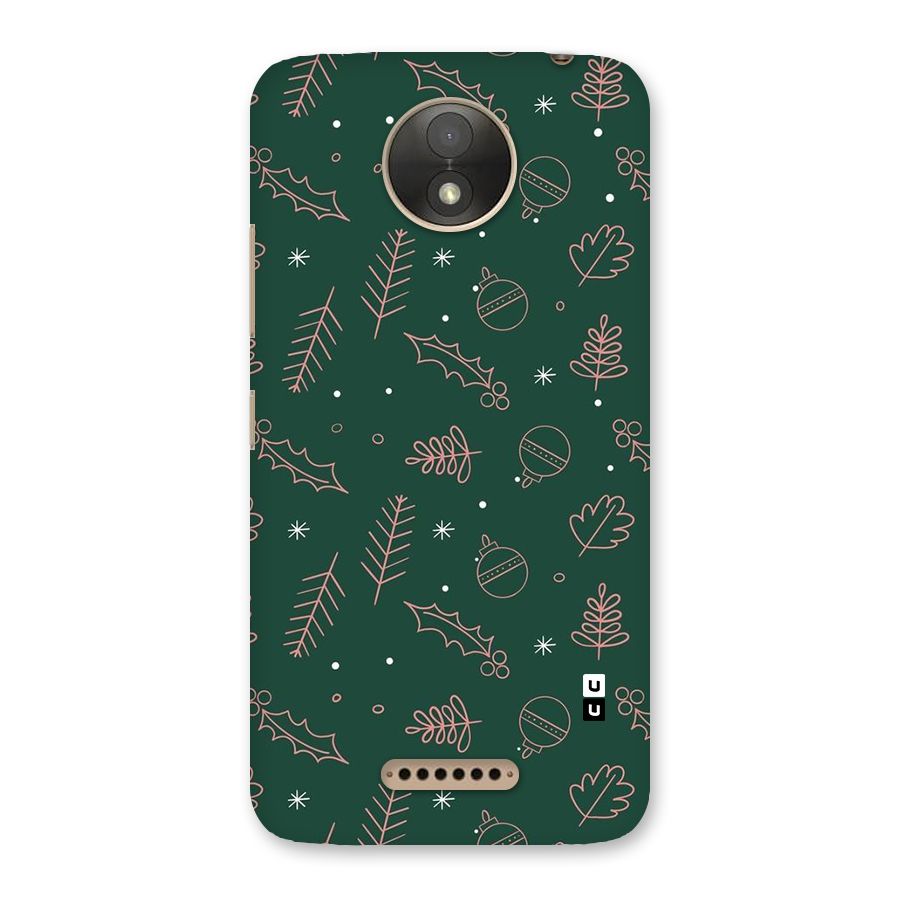 Christmas Vibes Leaves Back Case for Moto C Plus