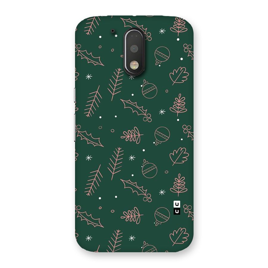 Christmas Vibes Leaves Back Case for Moto G4 Plus
