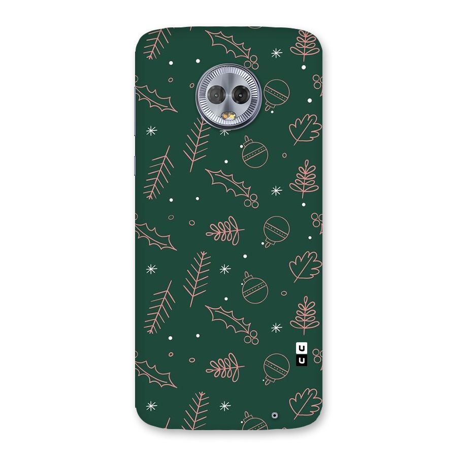 Christmas Vibes Leaves Back Case for Moto G6 Plus