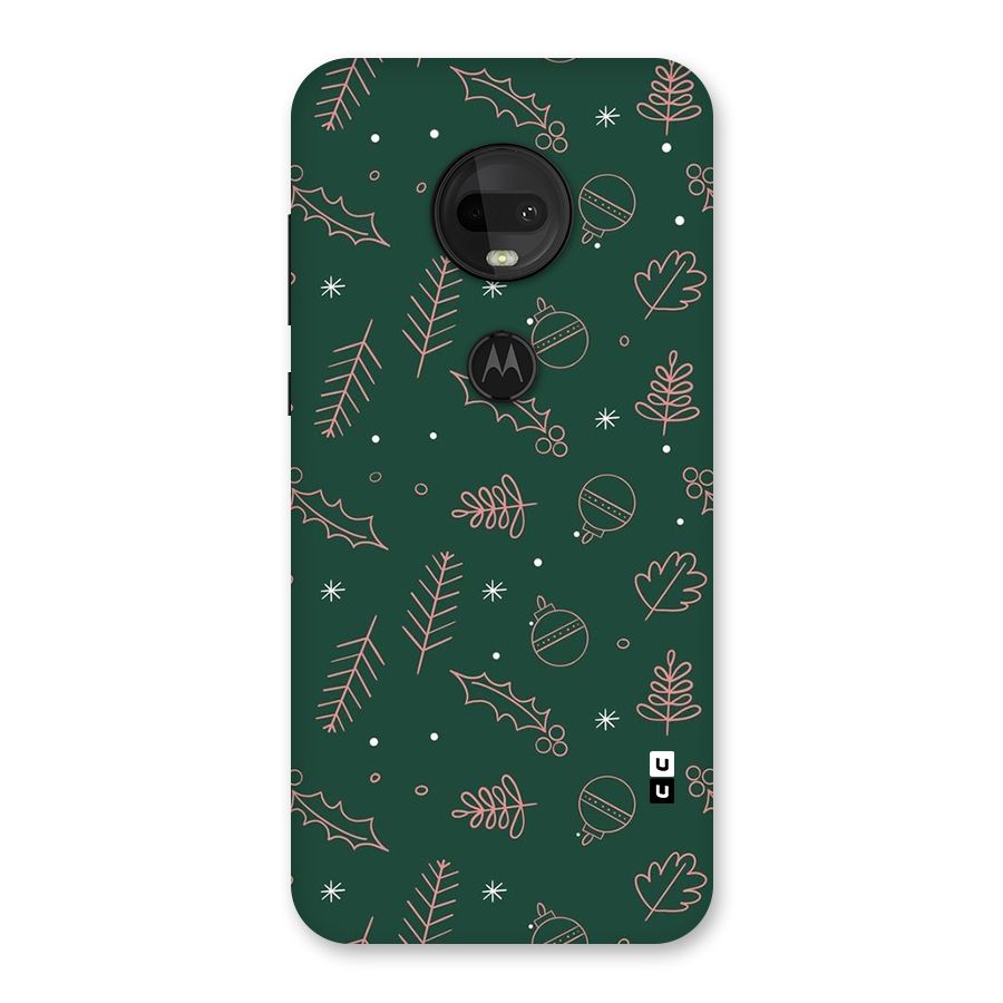 Christmas Vibes Leaves Back Case for Moto G7