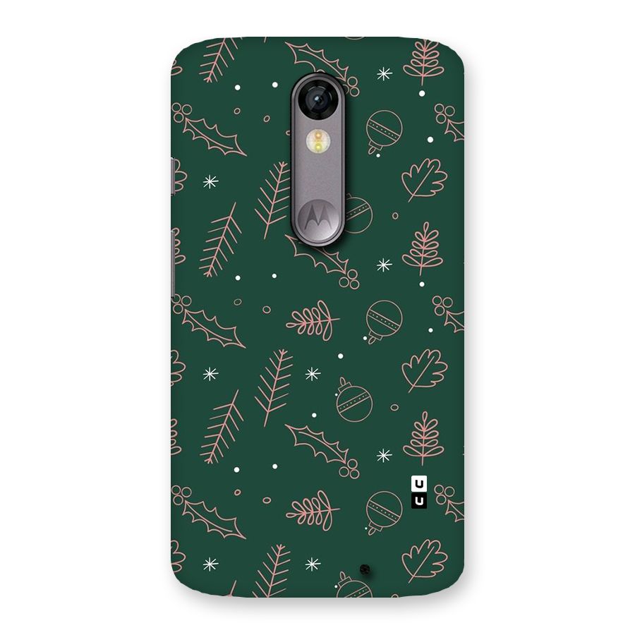 Christmas Vibes Leaves Back Case for Moto X Force