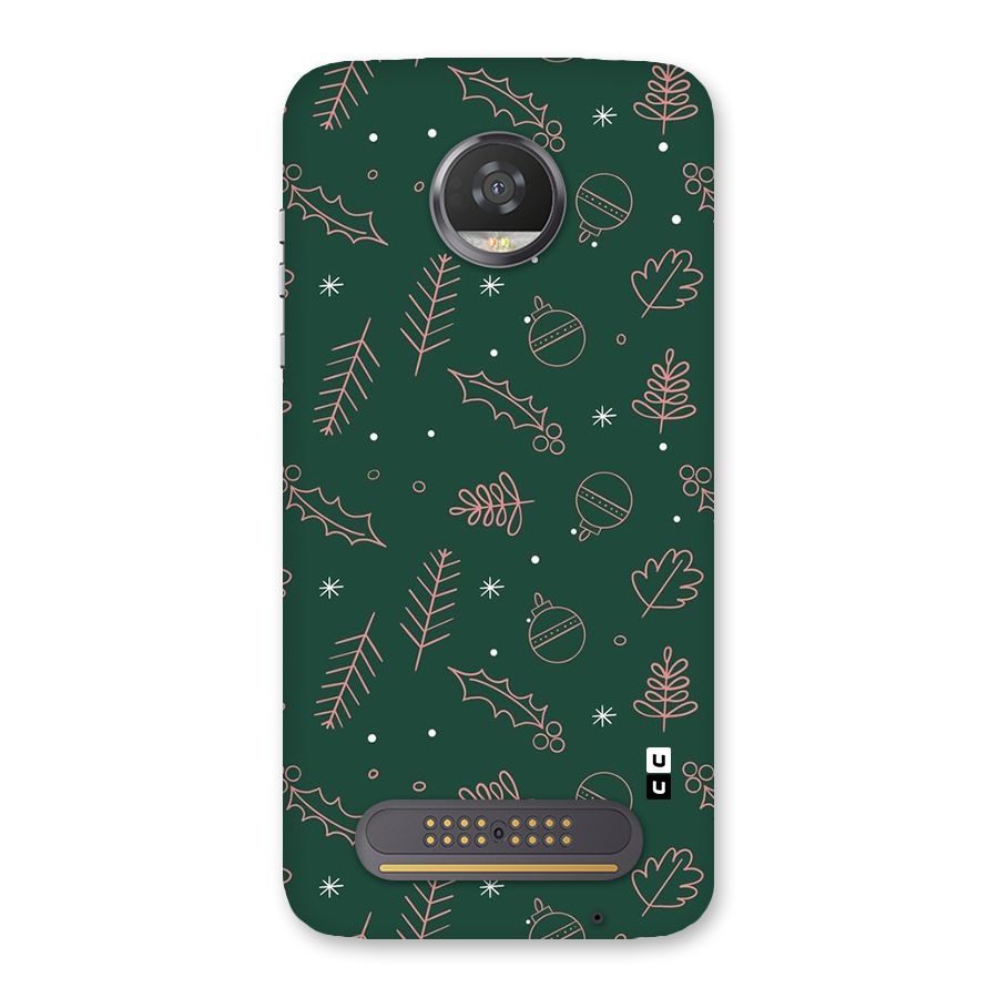 Christmas Vibes Leaves Back Case for Moto Z2 Play