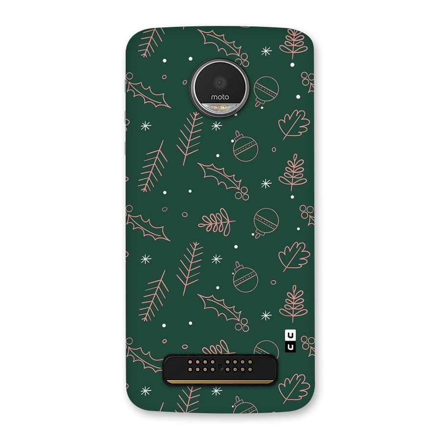 Christmas Vibes Leaves Back Case for Moto Z Play