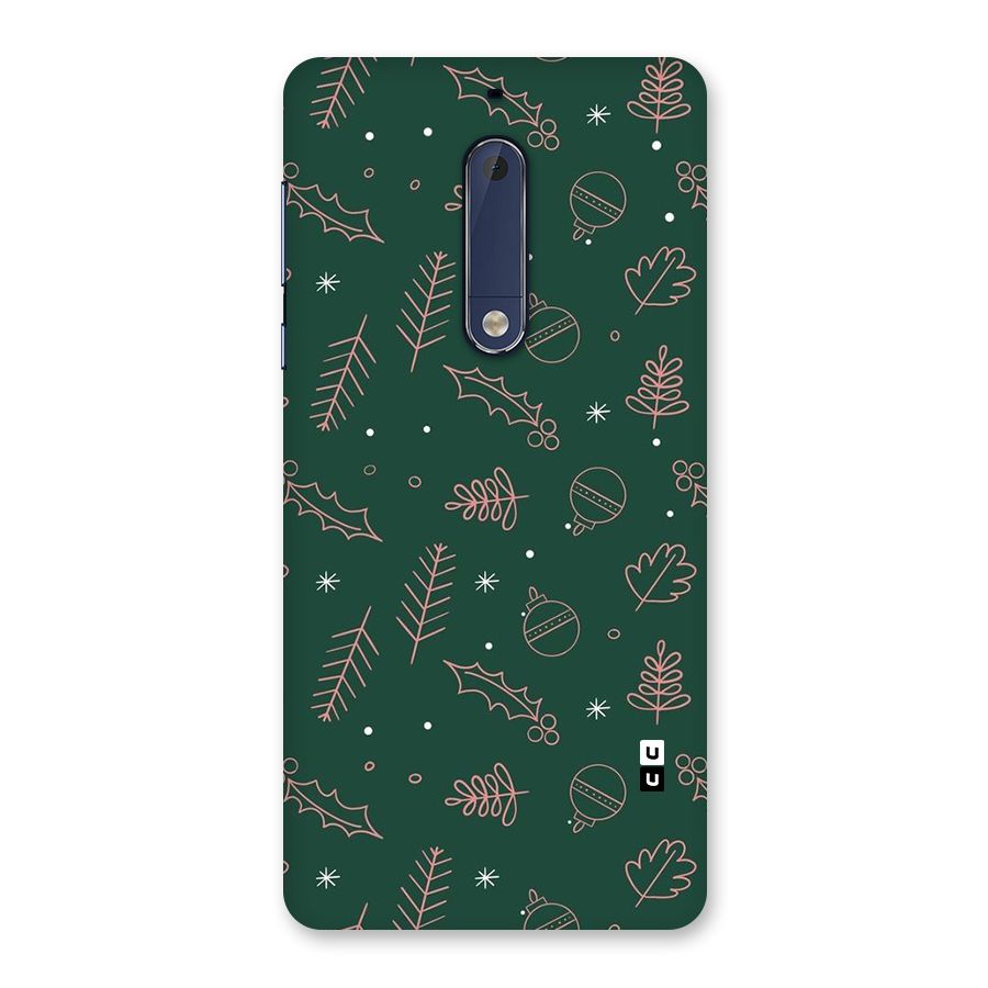 Christmas Vibes Leaves Back Case for Nokia 5