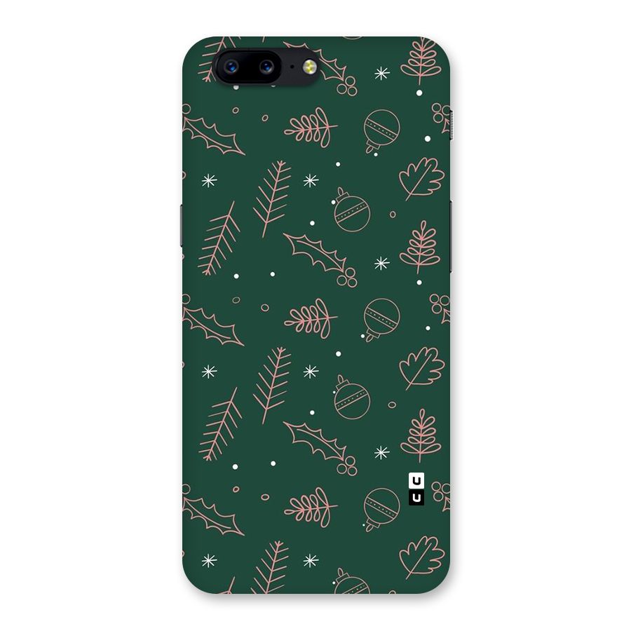 Christmas Vibes Leaves Back Case for OnePlus 5