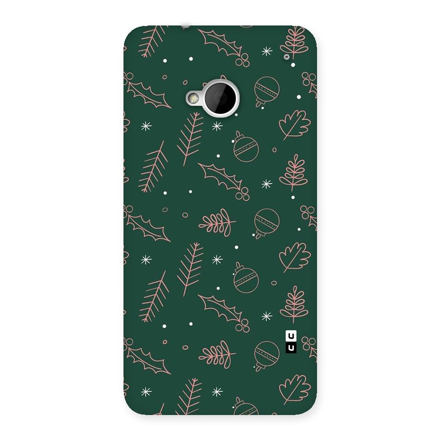 Christmas Vibes Leaves Back Case for One M7 (Single Sim)